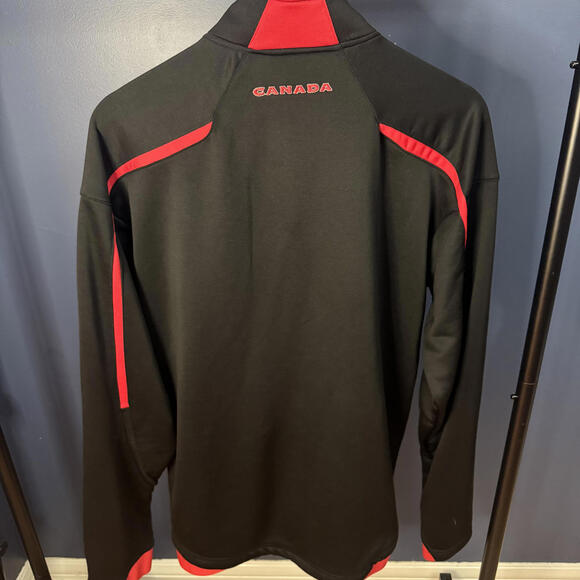 Nike Team Canada Hockey Jacket Men’s Medium Black Red | Fit Dry Full Zip - Picture 3 of 7